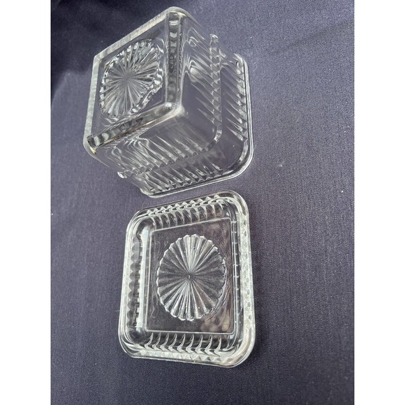Hoosier Glass Square Refrigerator Dish Clear Square with Cover Lid Depre… - Picture 4 of 12